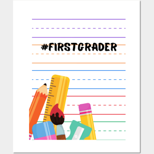 First Day of School  First Grader Posters and Art